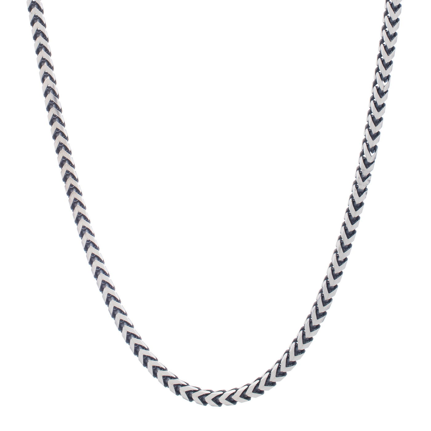 Silver Gun Metal Franco Necklace