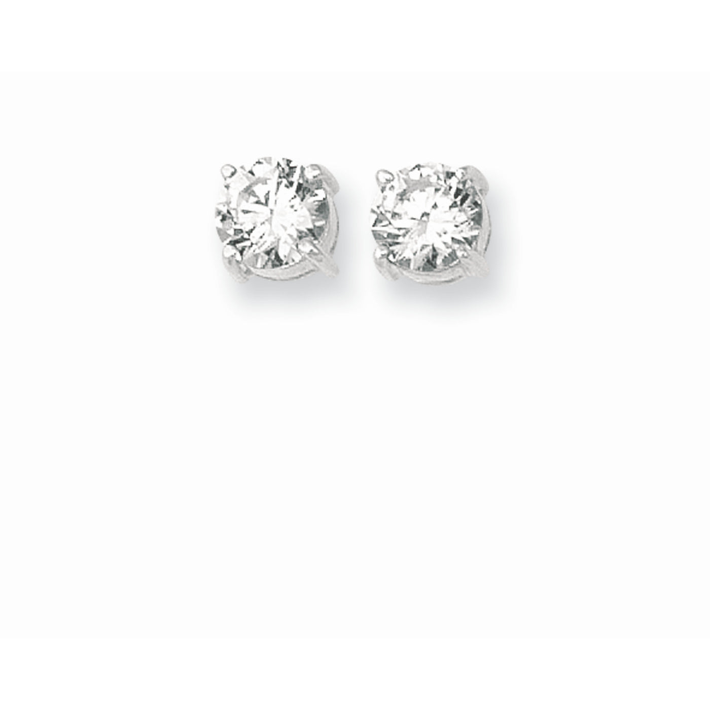 Silver 8MM CZ Earring