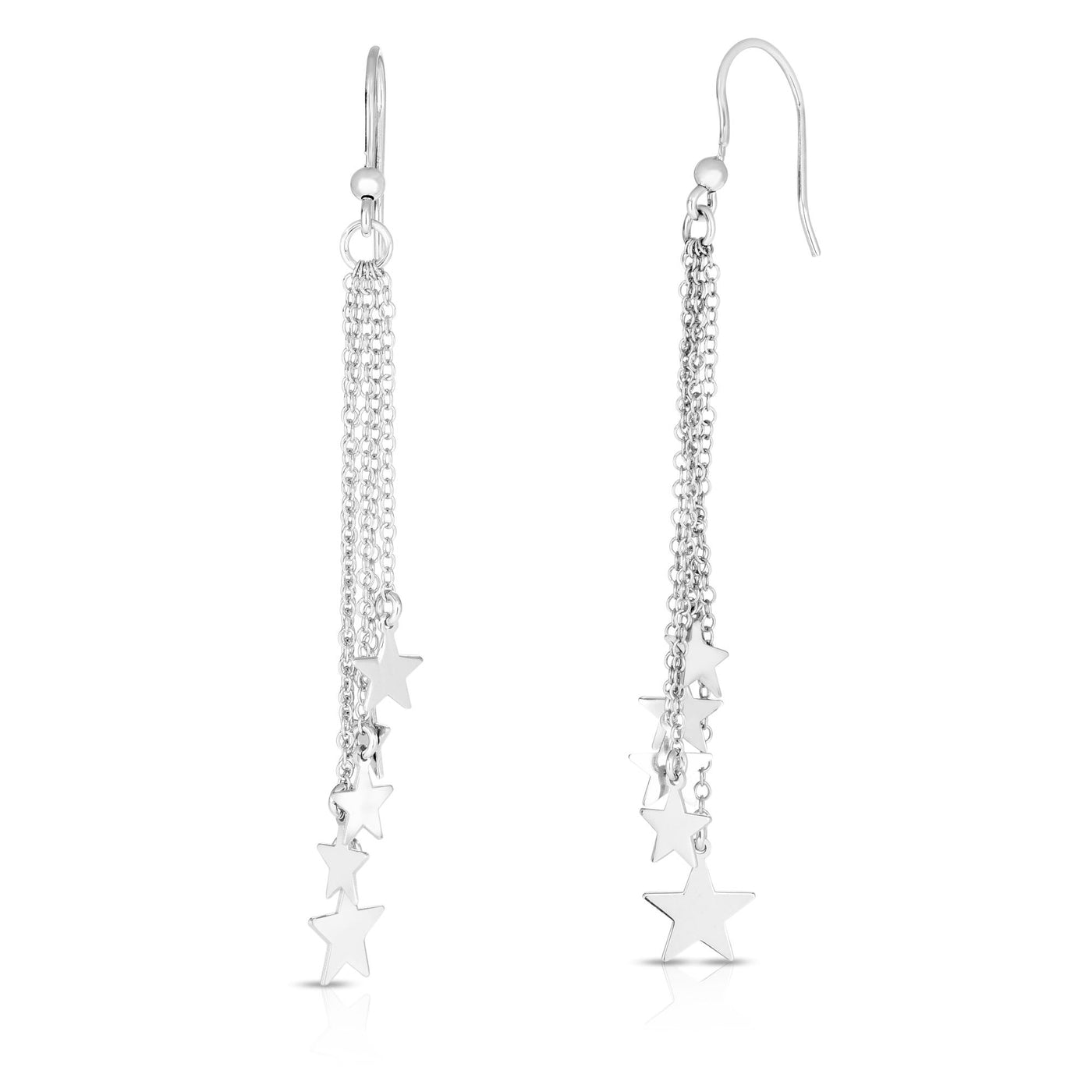 Silver Star Fringe Earring