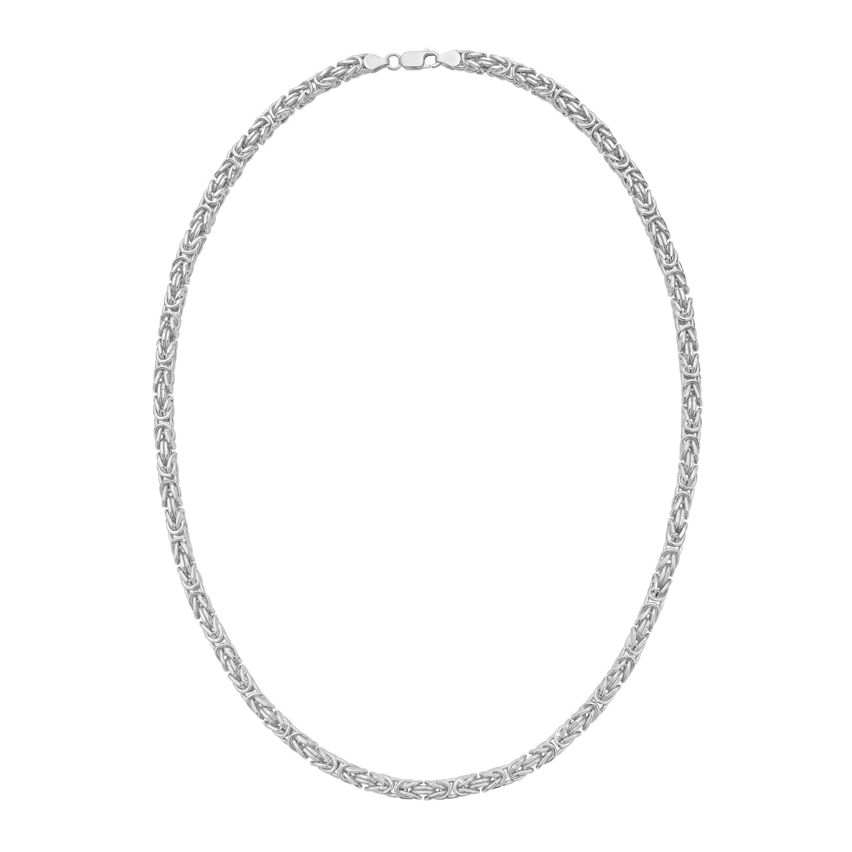 Silver 4.8mm Lite Square Byzantine Chain