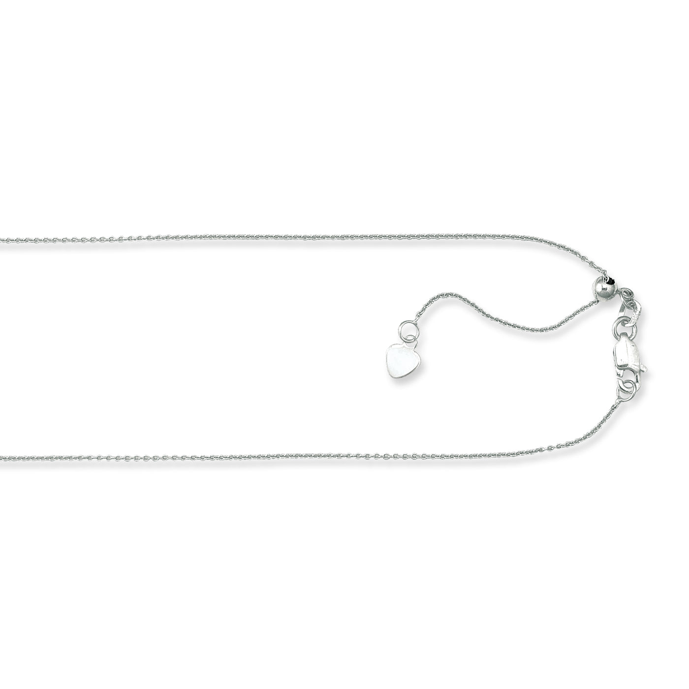 Silver 1.1mm Adjustable 30"" Cable Chain