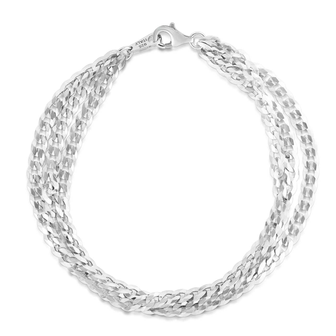 Silver La Gourmette Triple Strand Bracelet