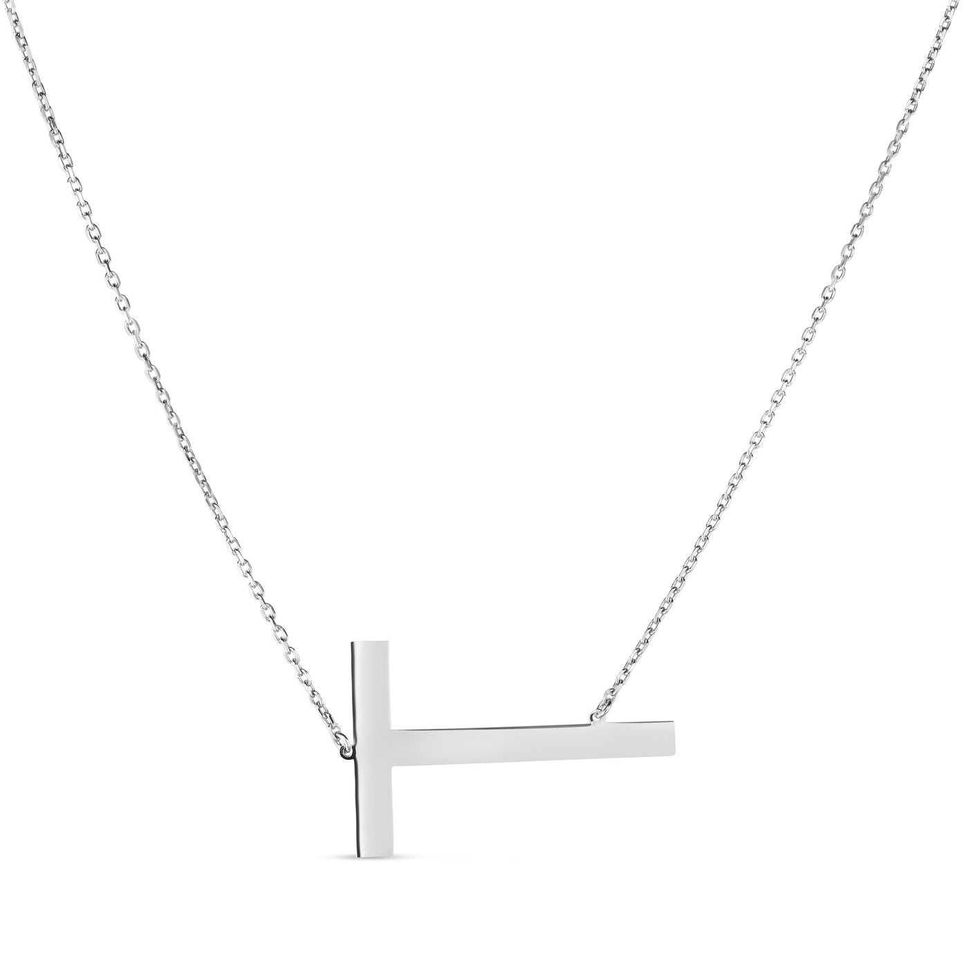 Silver T Letter Necklace