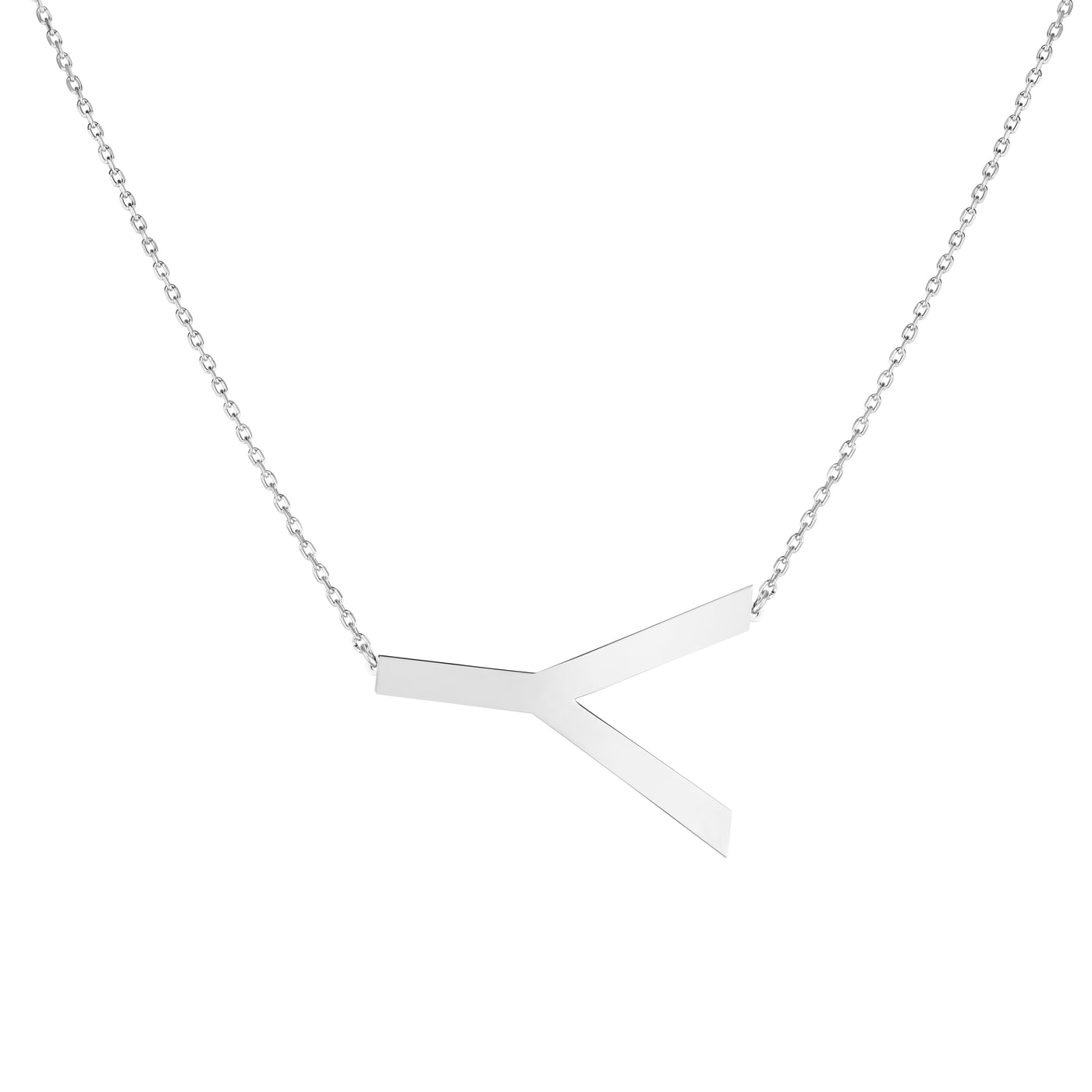 Silver Y Letter Necklace