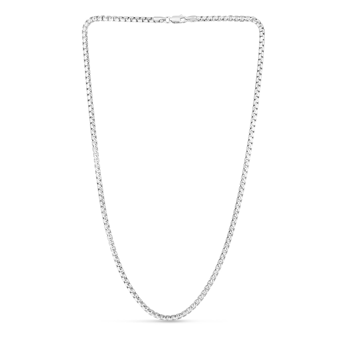 Sterling Silver 2.9mm Rockstar Cut Round Box Chain