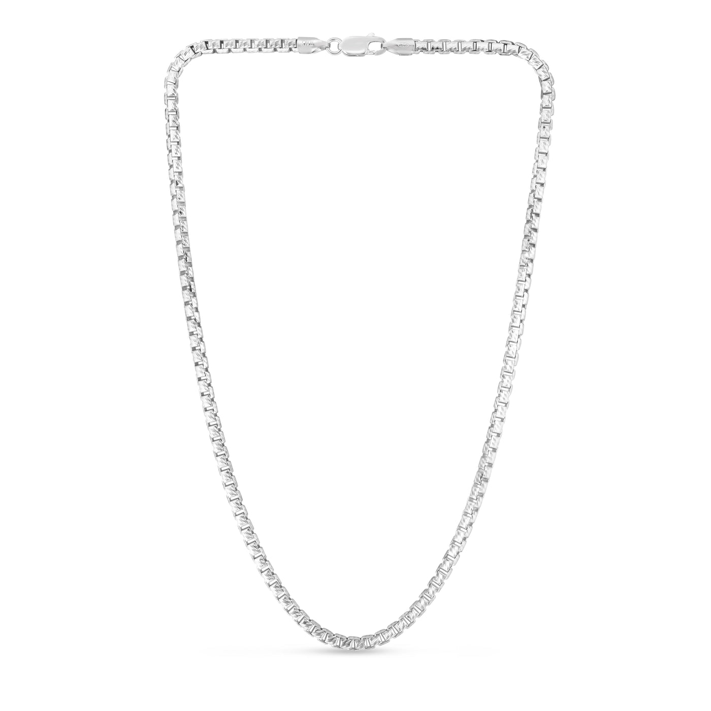 Sterling Silver 3.9mm Rockstar Cut Round Box Chain