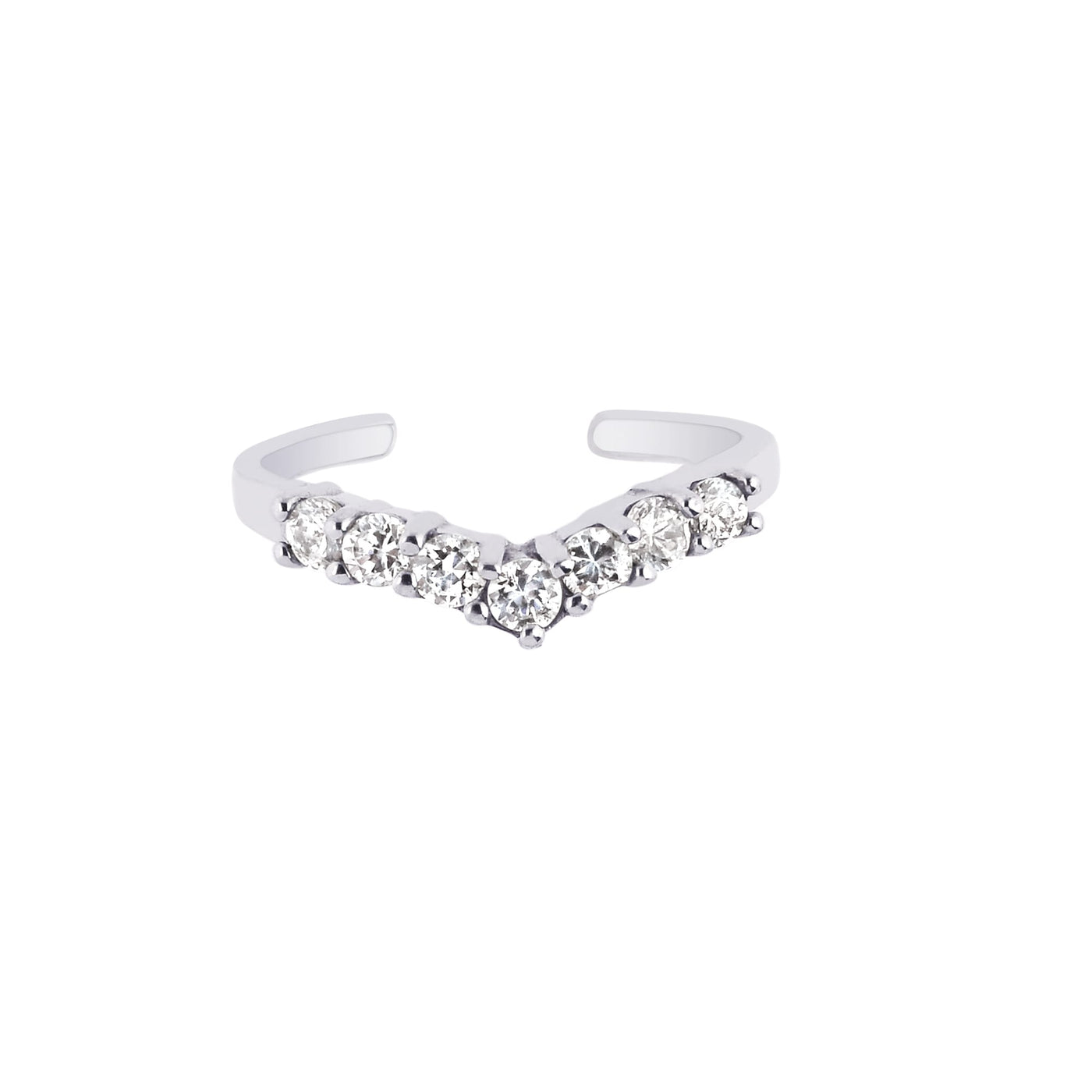 Silver CZ Chevron Toe Ring