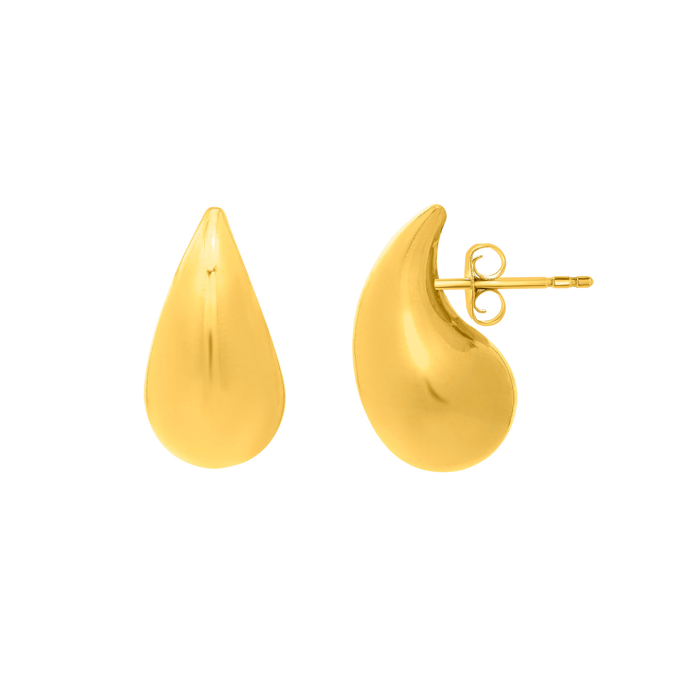 Silver Plated Puffed Teardrop Earring