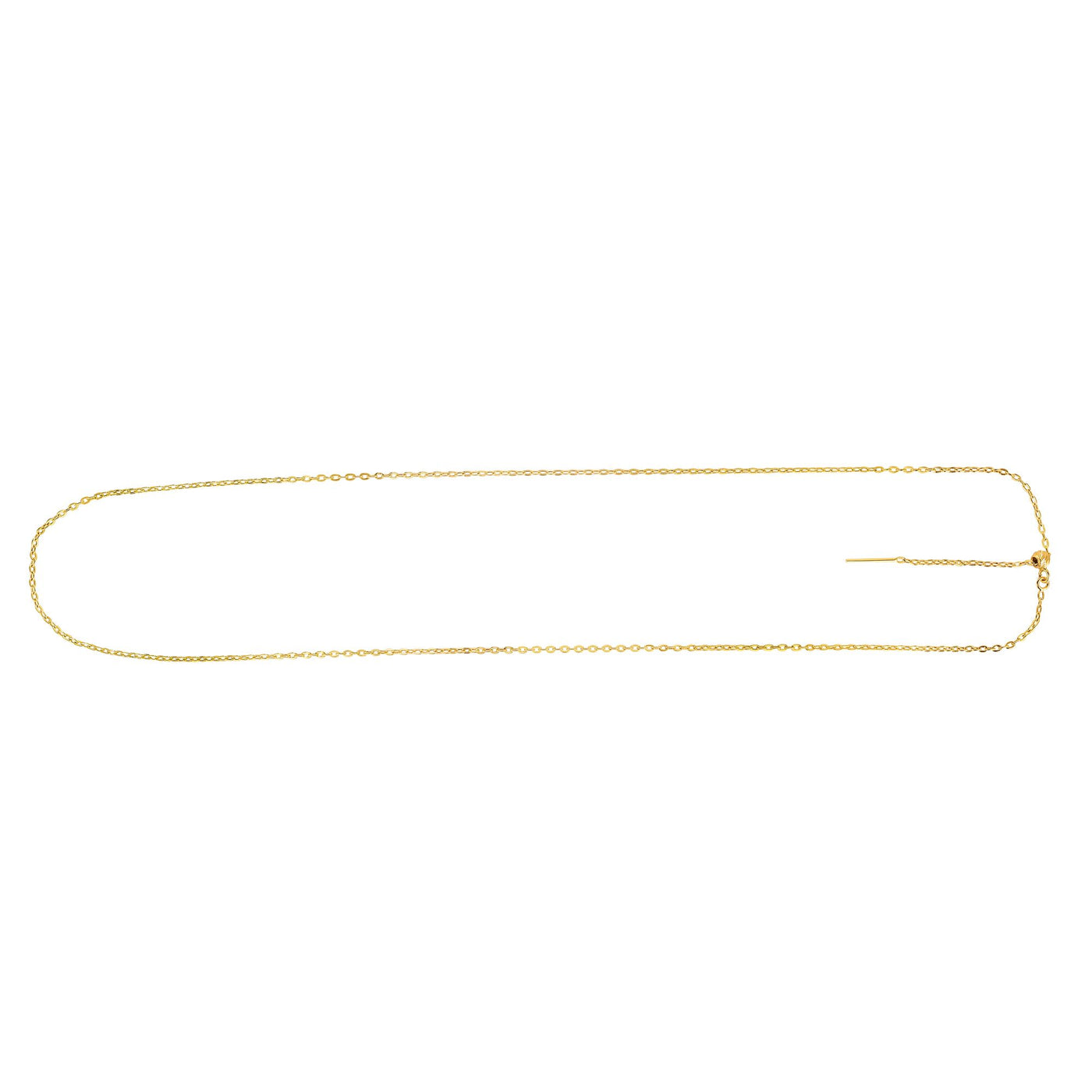 14K Gold 1.7mm Endless Adjustable Flat Cable Chain