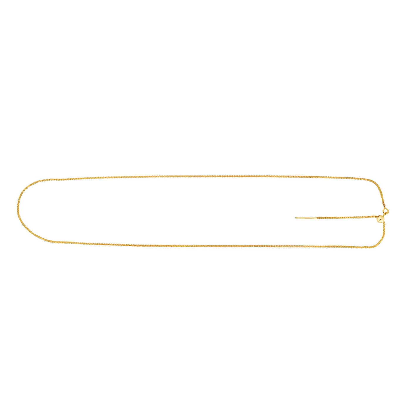 14K Gold 1.1mm Endless Adjustable Round Wheat Chain