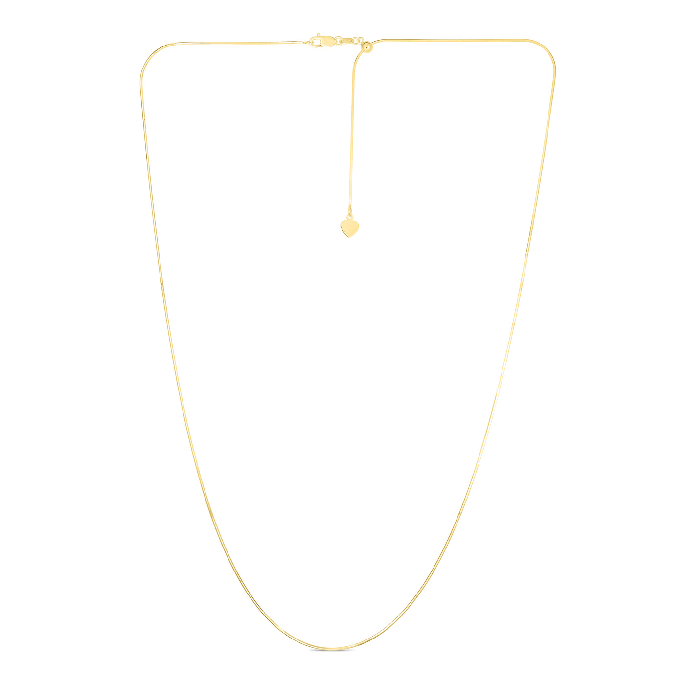 14K Gold 0.80mm Adjustable Octagonal Snake Chain