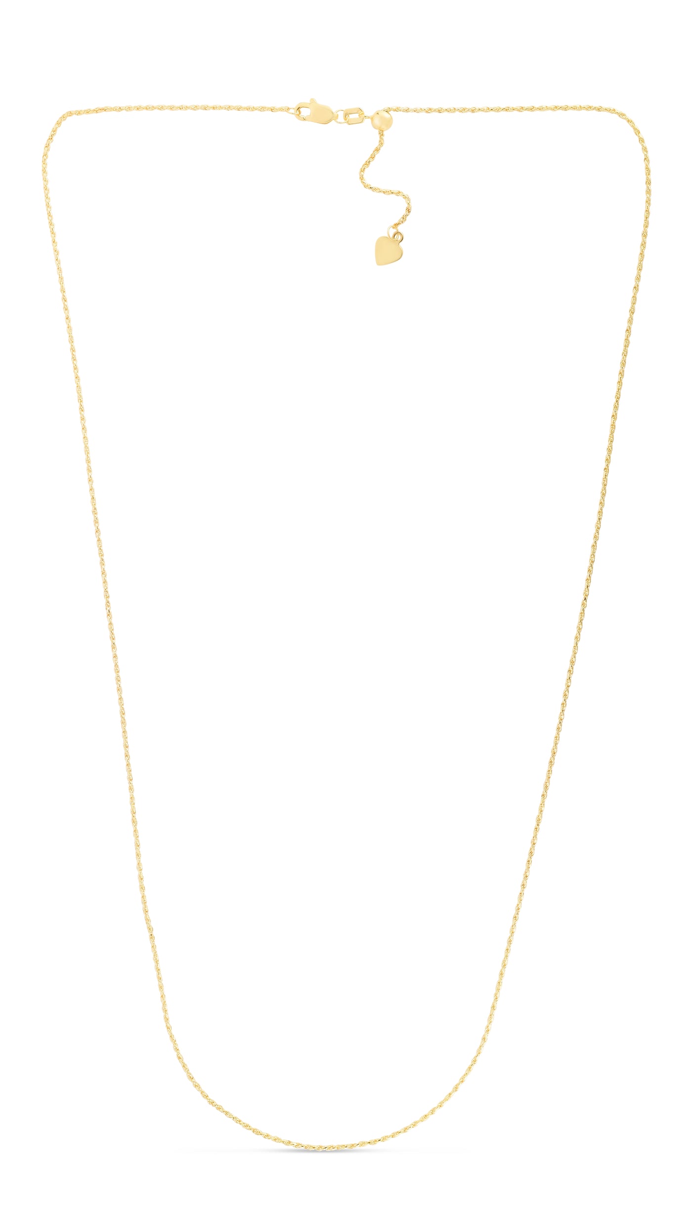 14K Gold 0.95mm Adjustable Rope Chain