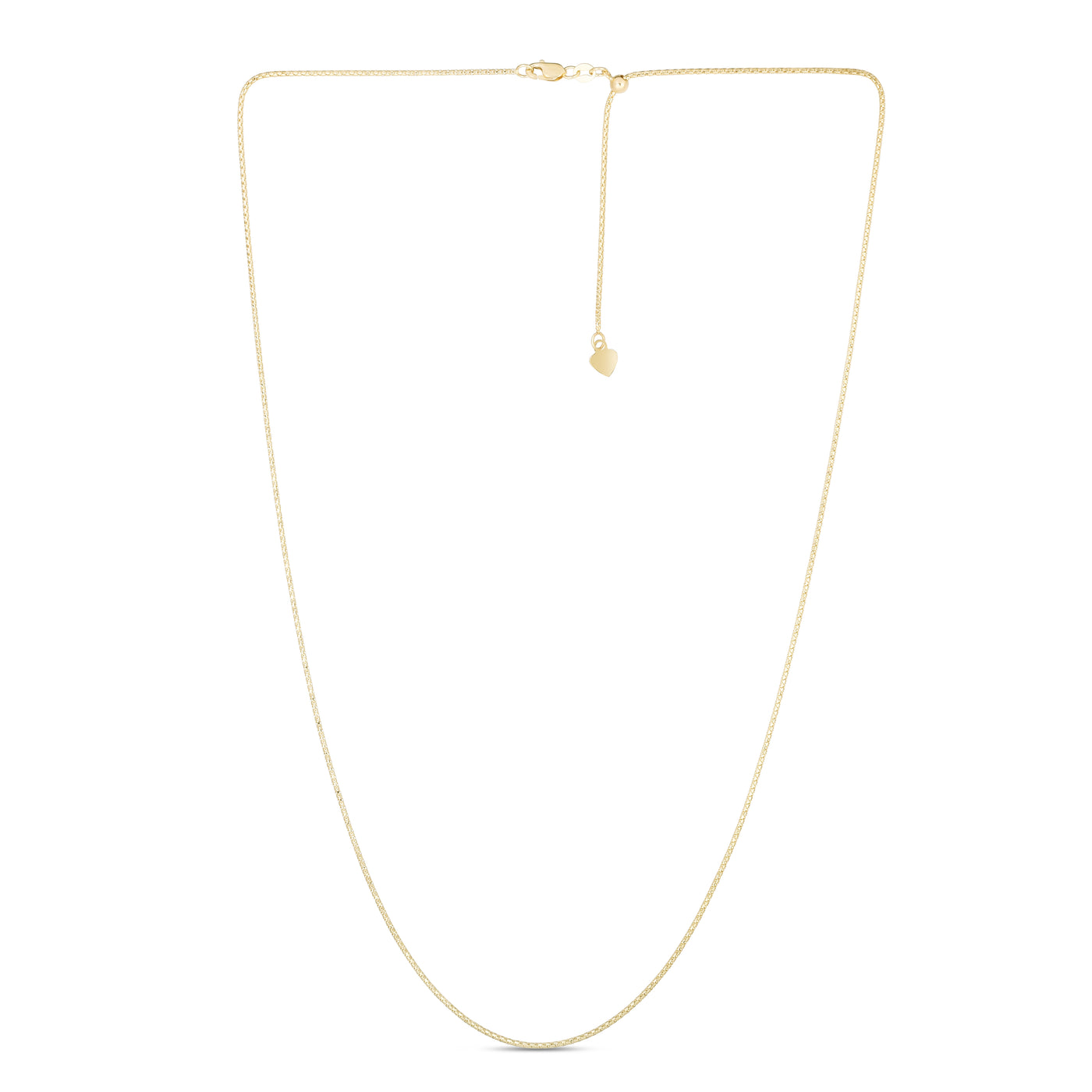 14K Gold 1.3mm Adjustable Popcorn Chain