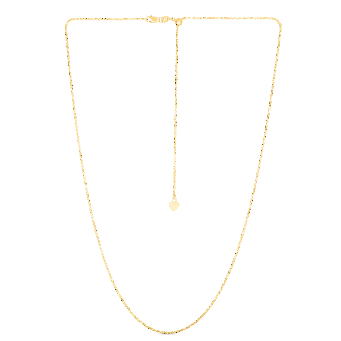 14K Gold 1.2mm Adjustable Sparkle Chain