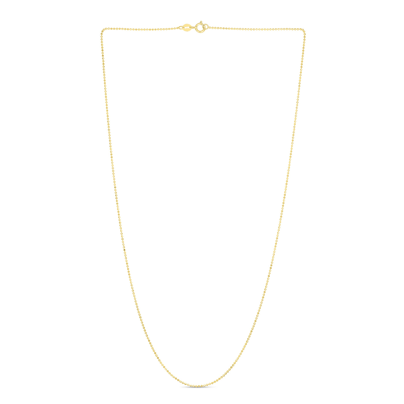 14K Gold 0.9mm Diamond Cut Bead Chain