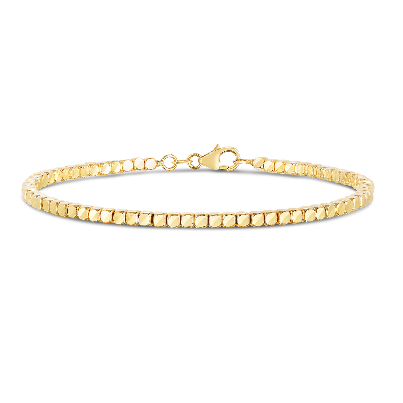 14K Gold Cube Bangle