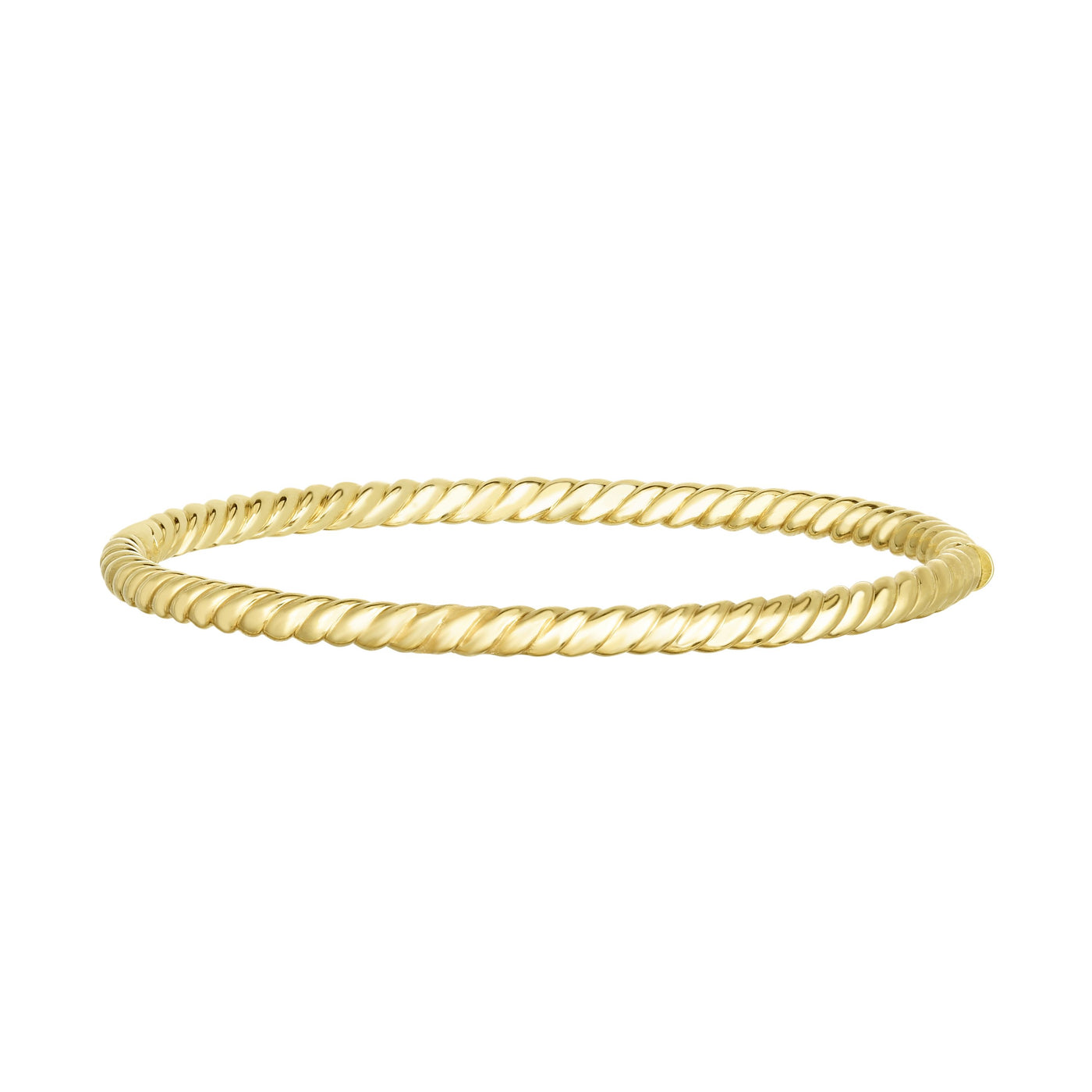 14K Gold Sculpted Twist 3.5mm Bangle