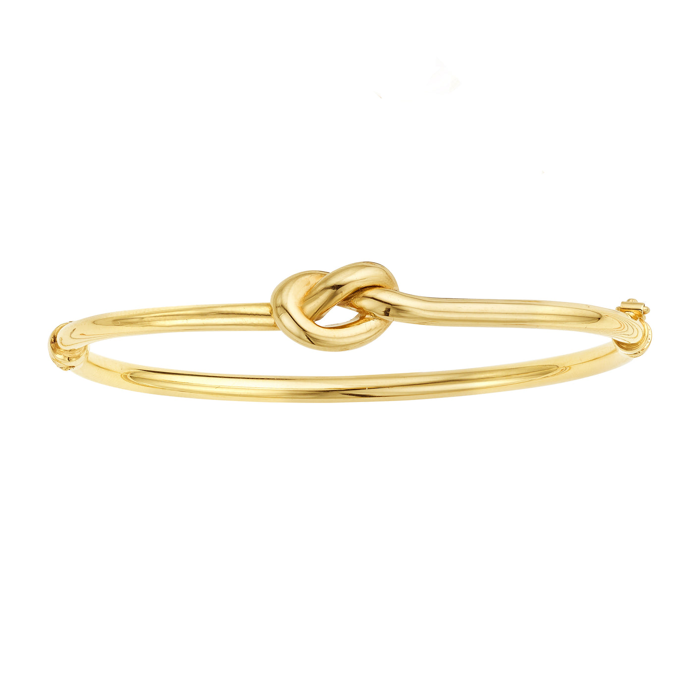 14K Gold Polished Puffed Love Knot Bangle