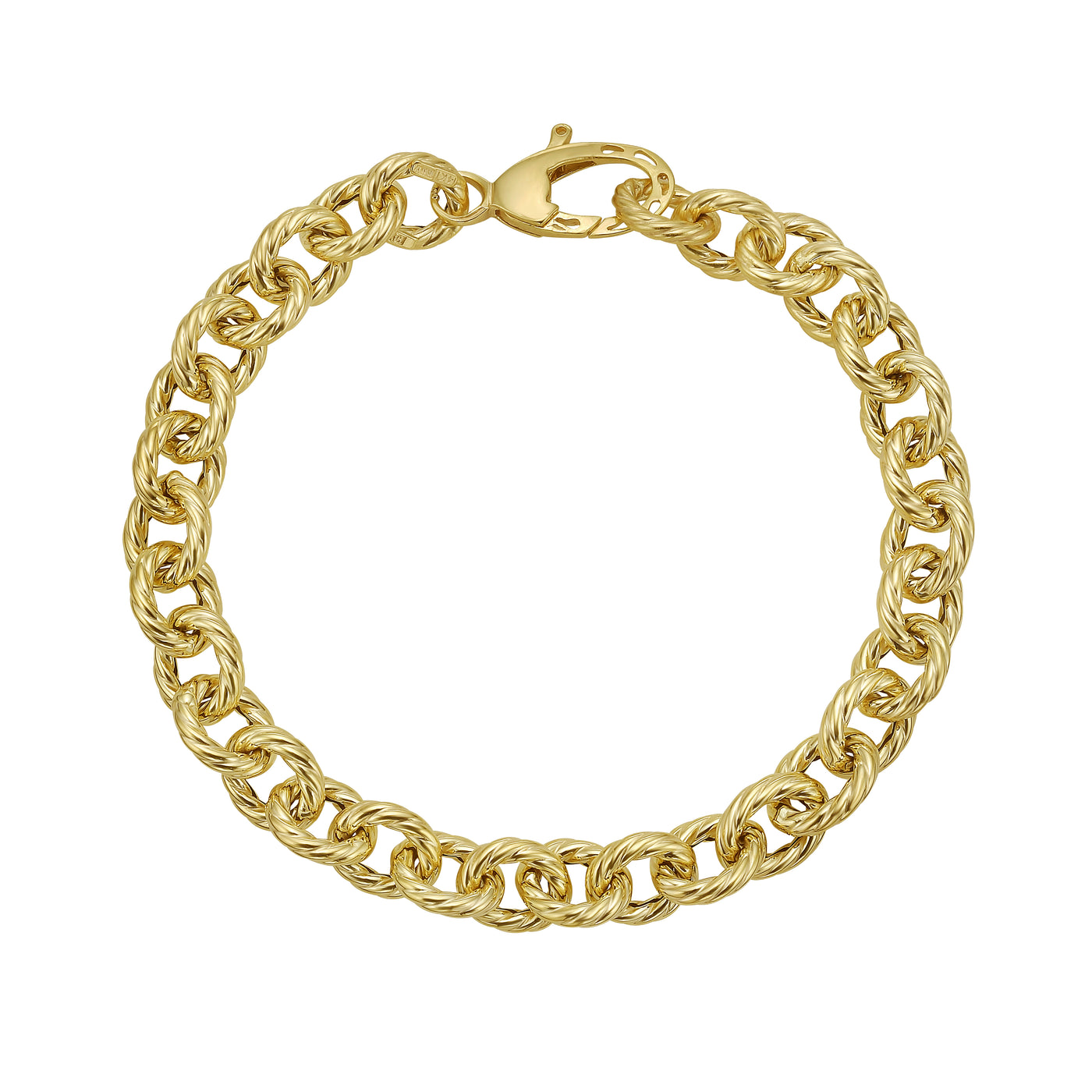 14K Gold Rope Link Bracelet