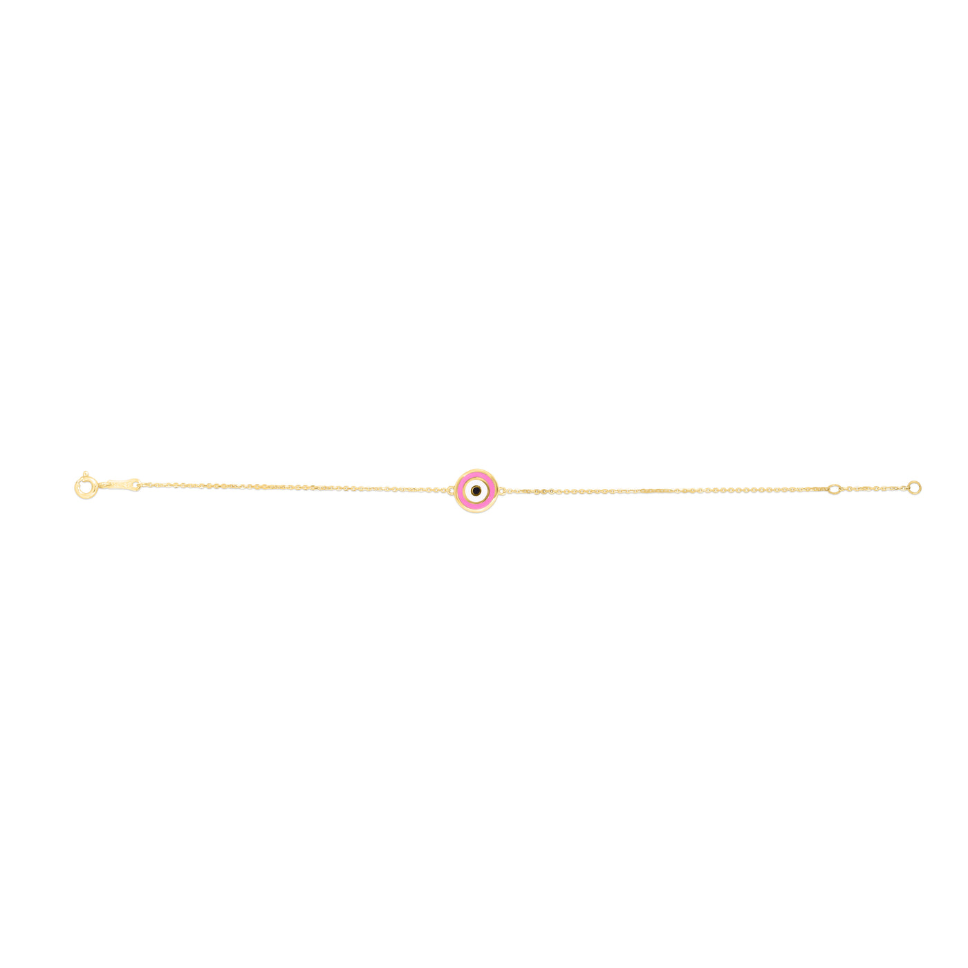 14K Pink Evil Eye Bracelet