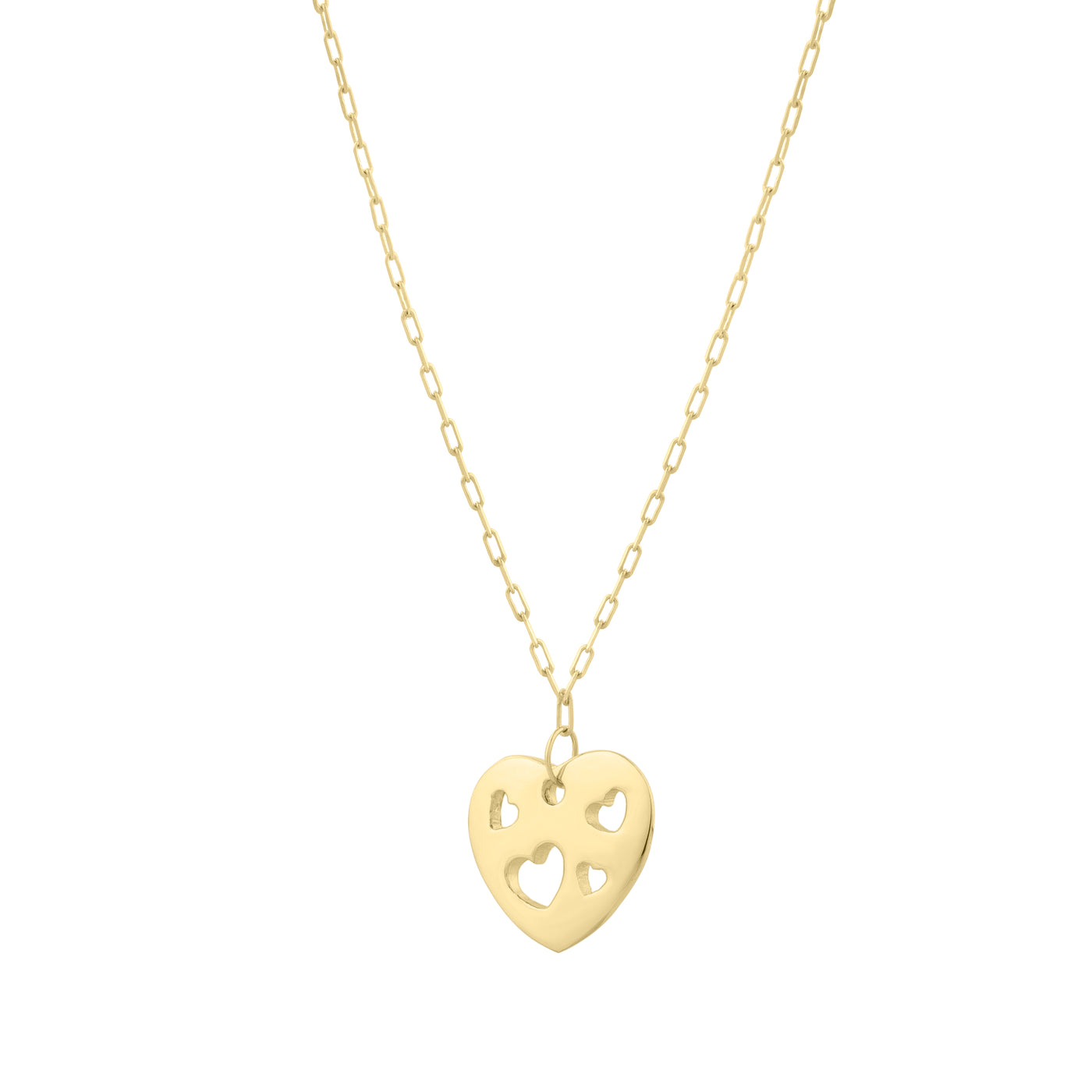 14K Cutout Heart Pendant