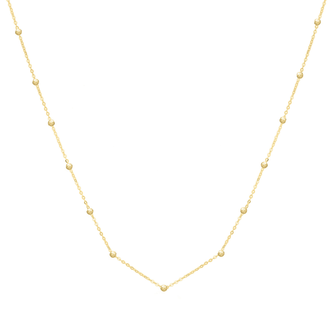 14K Saturn Bead Chain Necklace