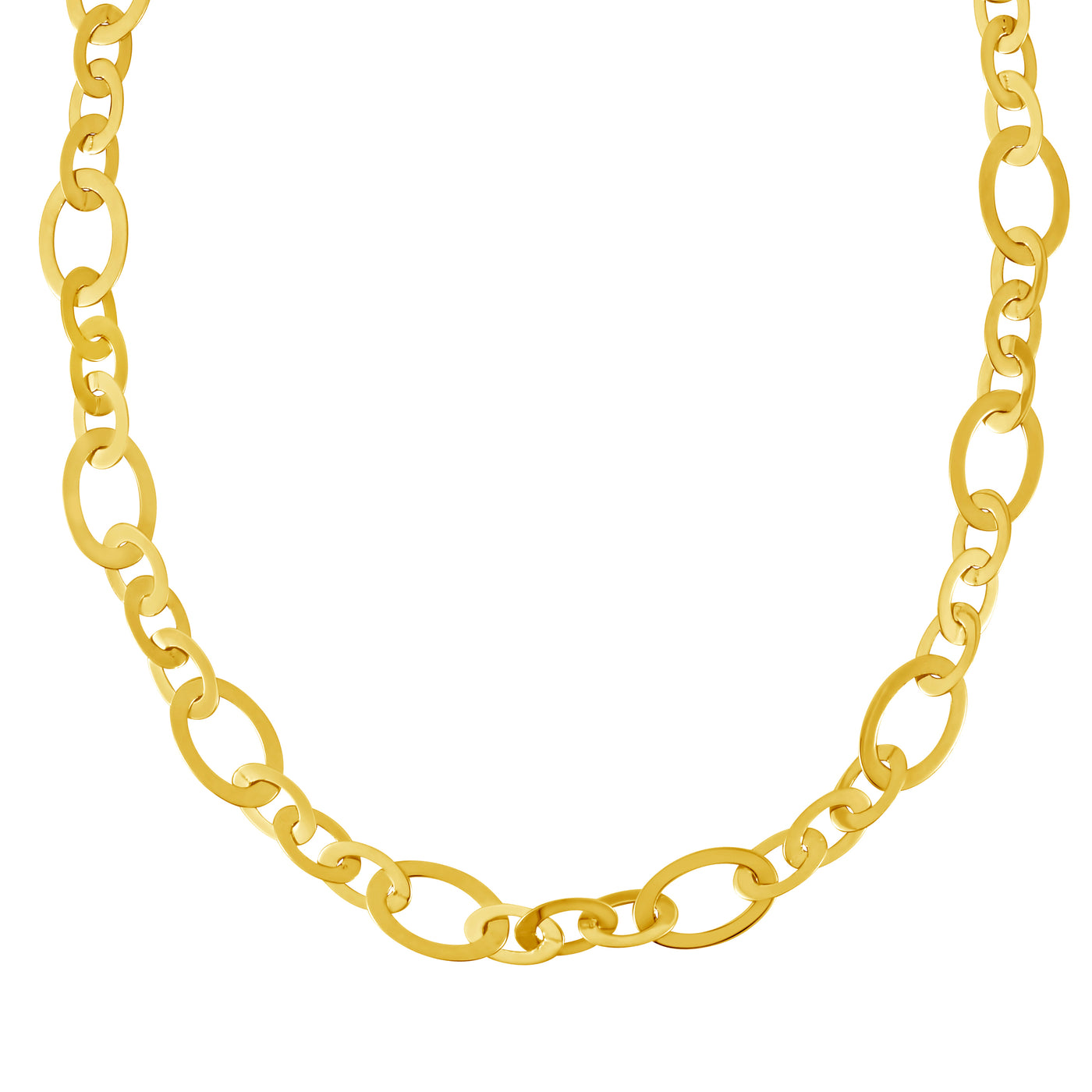 14K Gold Large Oval Link Necklace