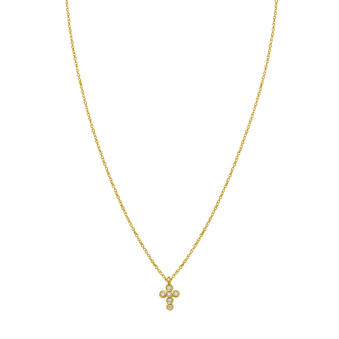 14K Petite Diamond Cross Necklace