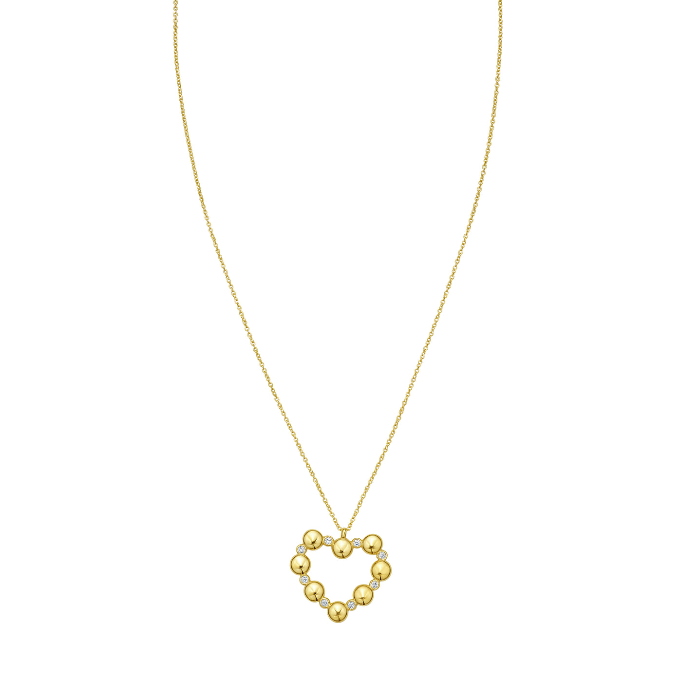 14K Diamond Heart Bauble Necklace