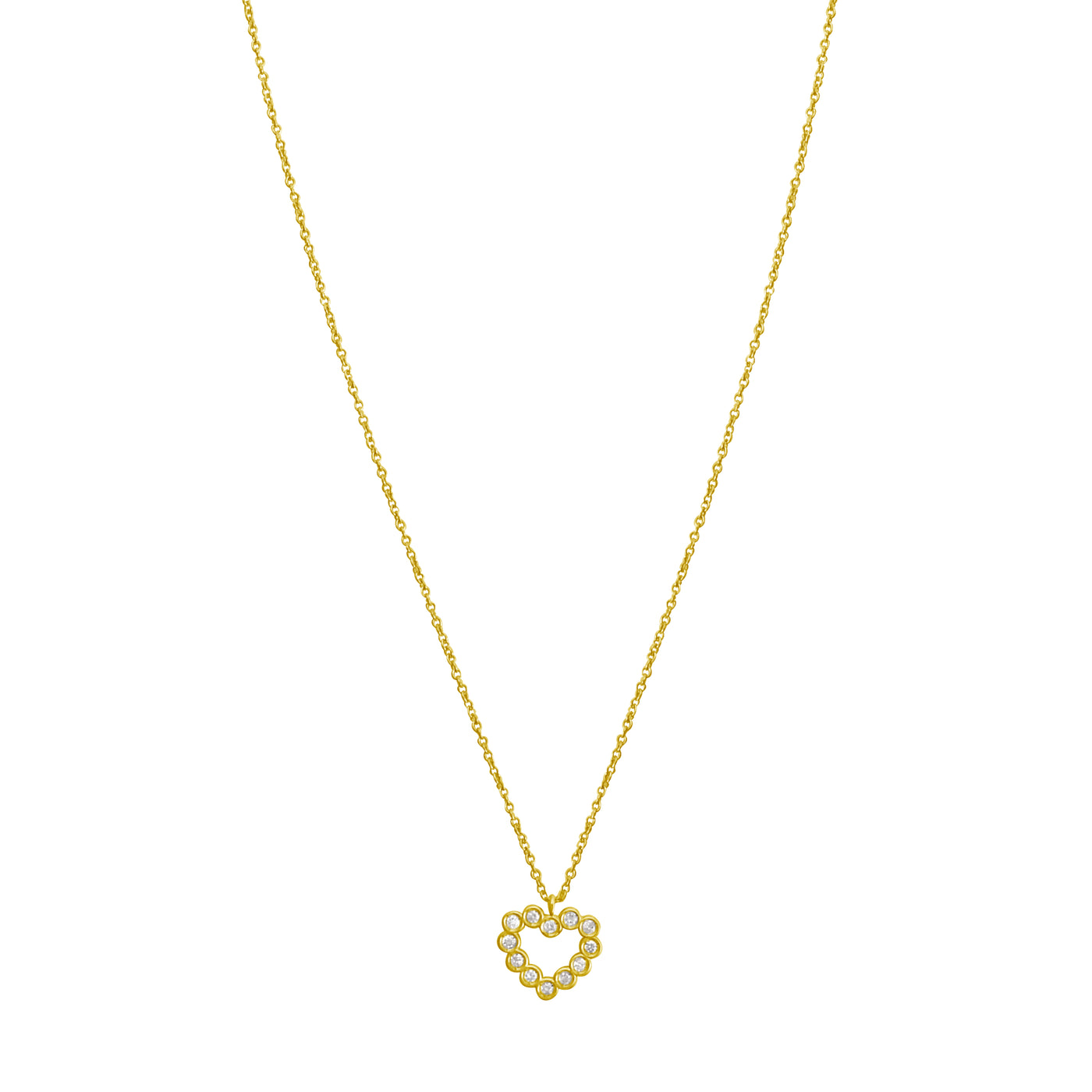 14K Petite Diamond Heart Necklace