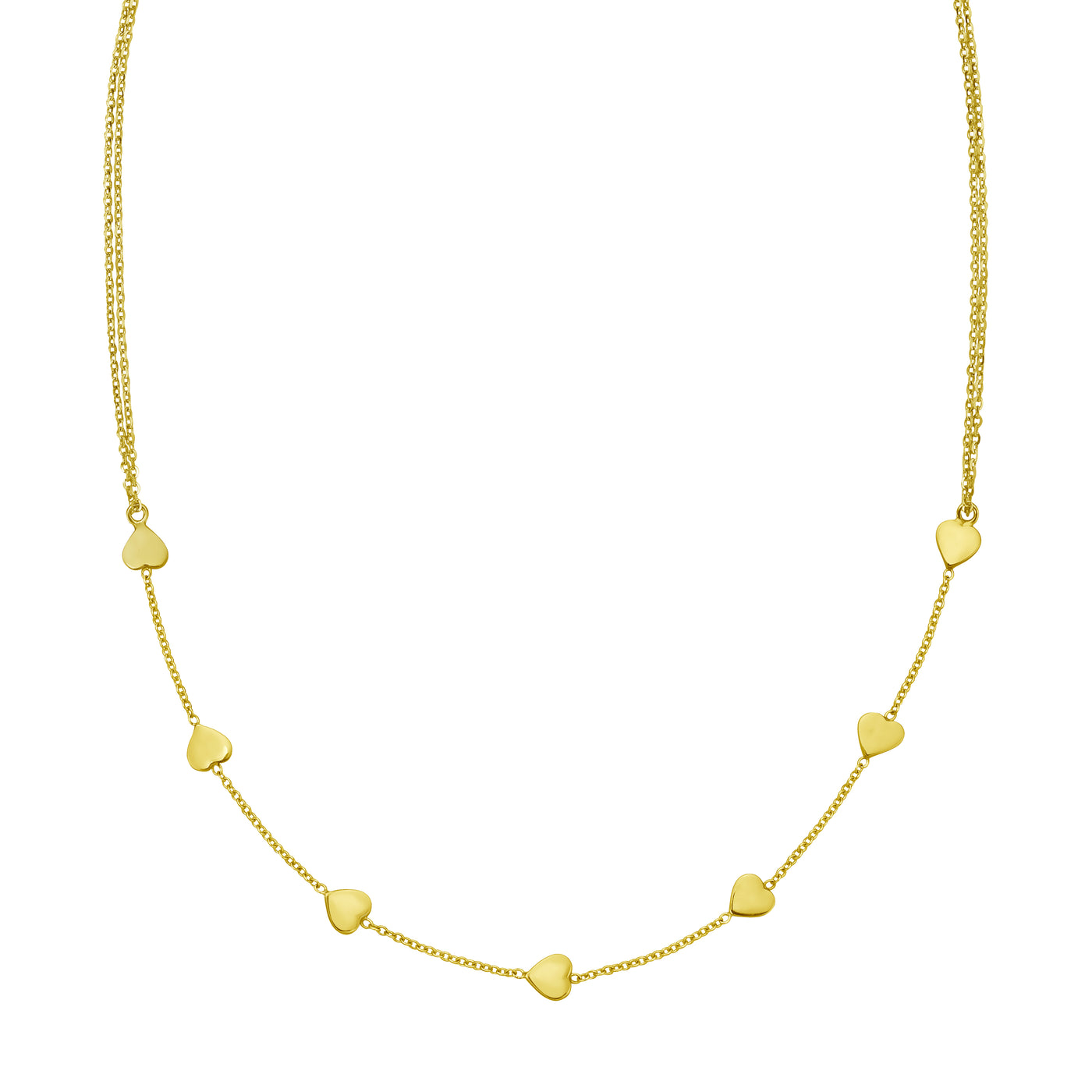 14K Adjustable Heart Link Necklace