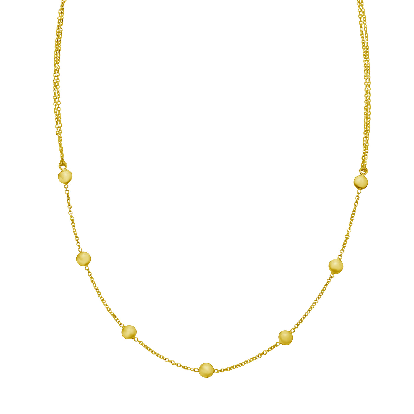 14K Adjustable Bead Link Necklace