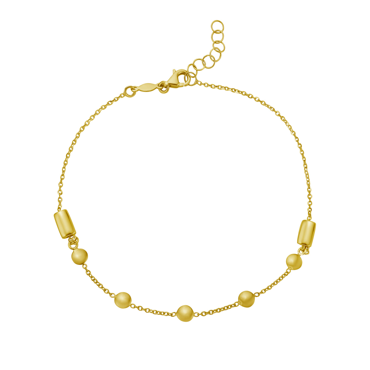 14K Adjustable Bead Link Bracelet