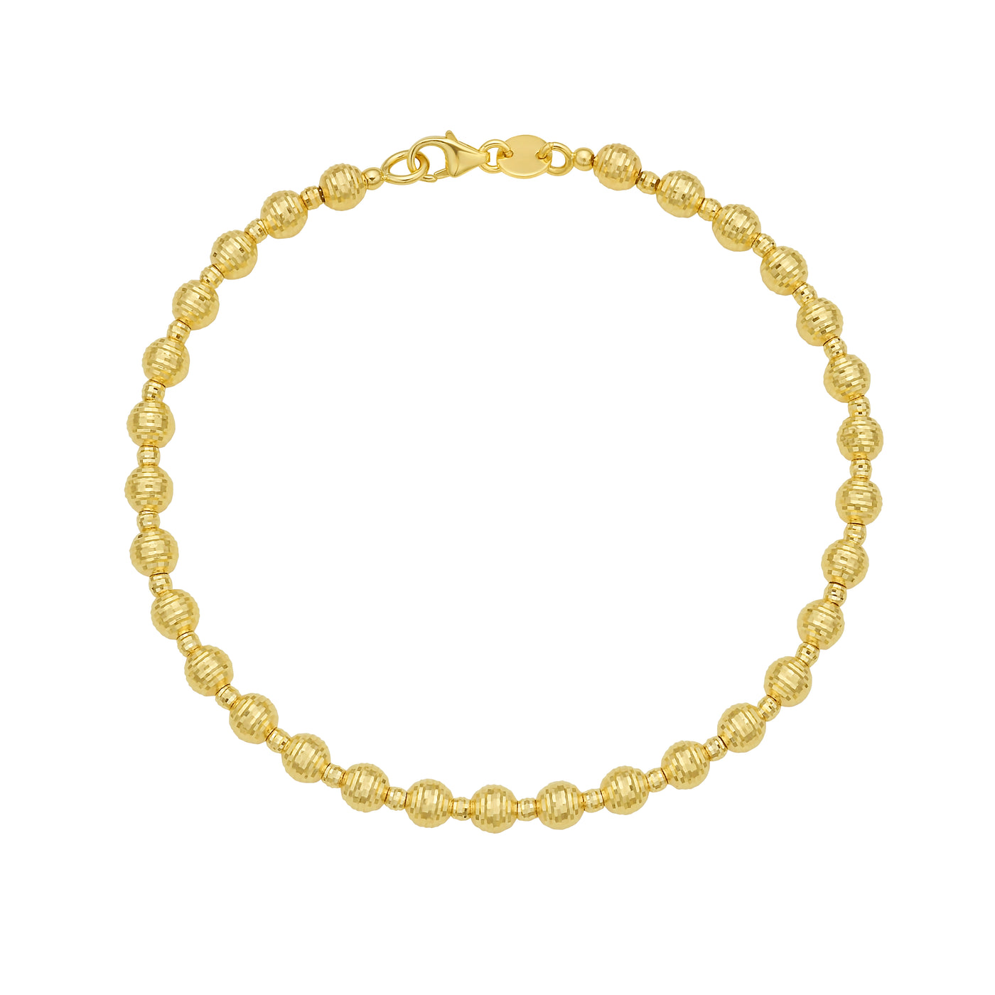 14K Disco DC Bead Bracelet