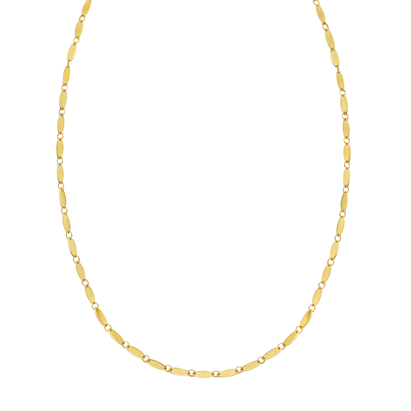14K Flat Pebble Necklace