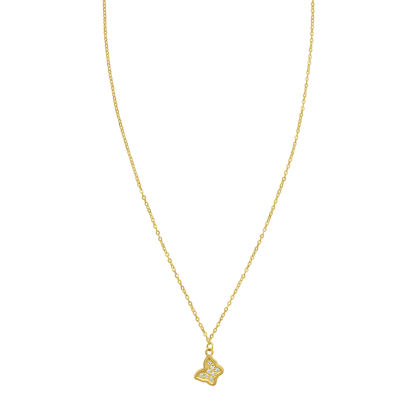 14K Petite Diamond Butterfly Necklace