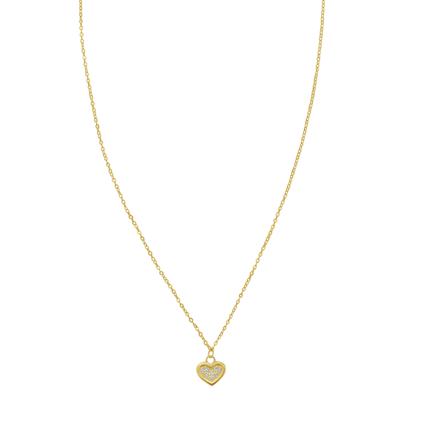 14K Petite Diamond Heart Necklace