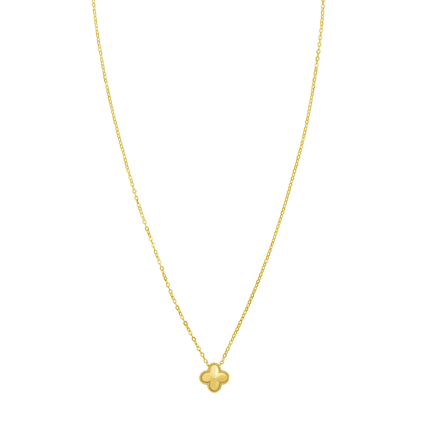 14K Puffed Mini Clover Pendant
