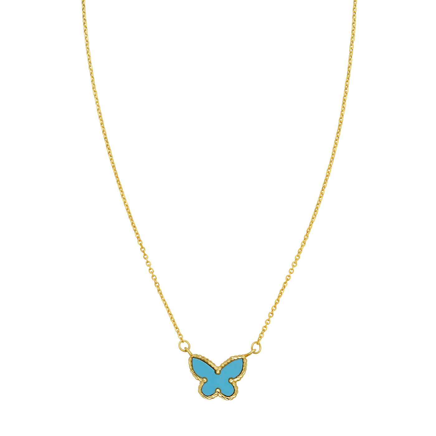 14K Primavera Turquoise Butterfly Necklace
