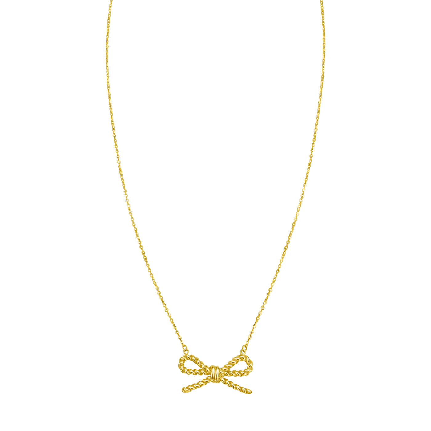 14K Rope Bow Necklace