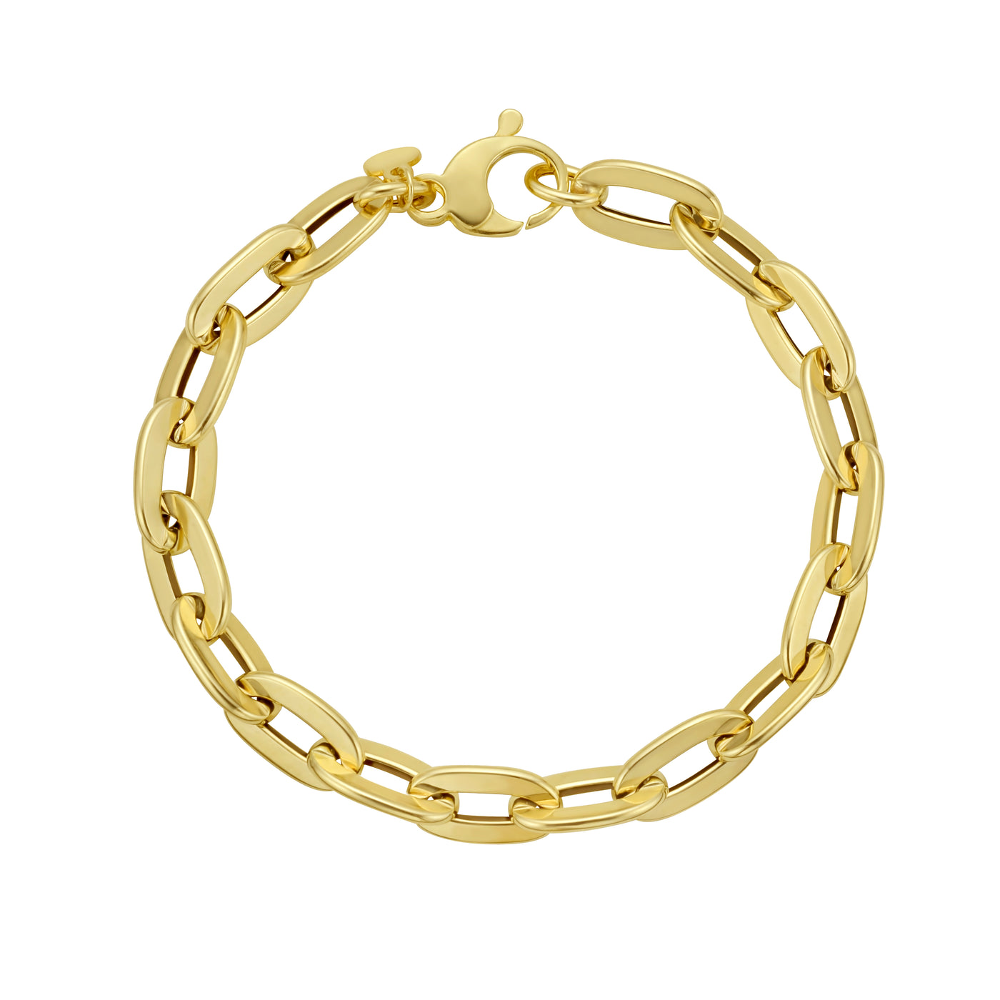 14K Long Mirror Rolo Link Chain