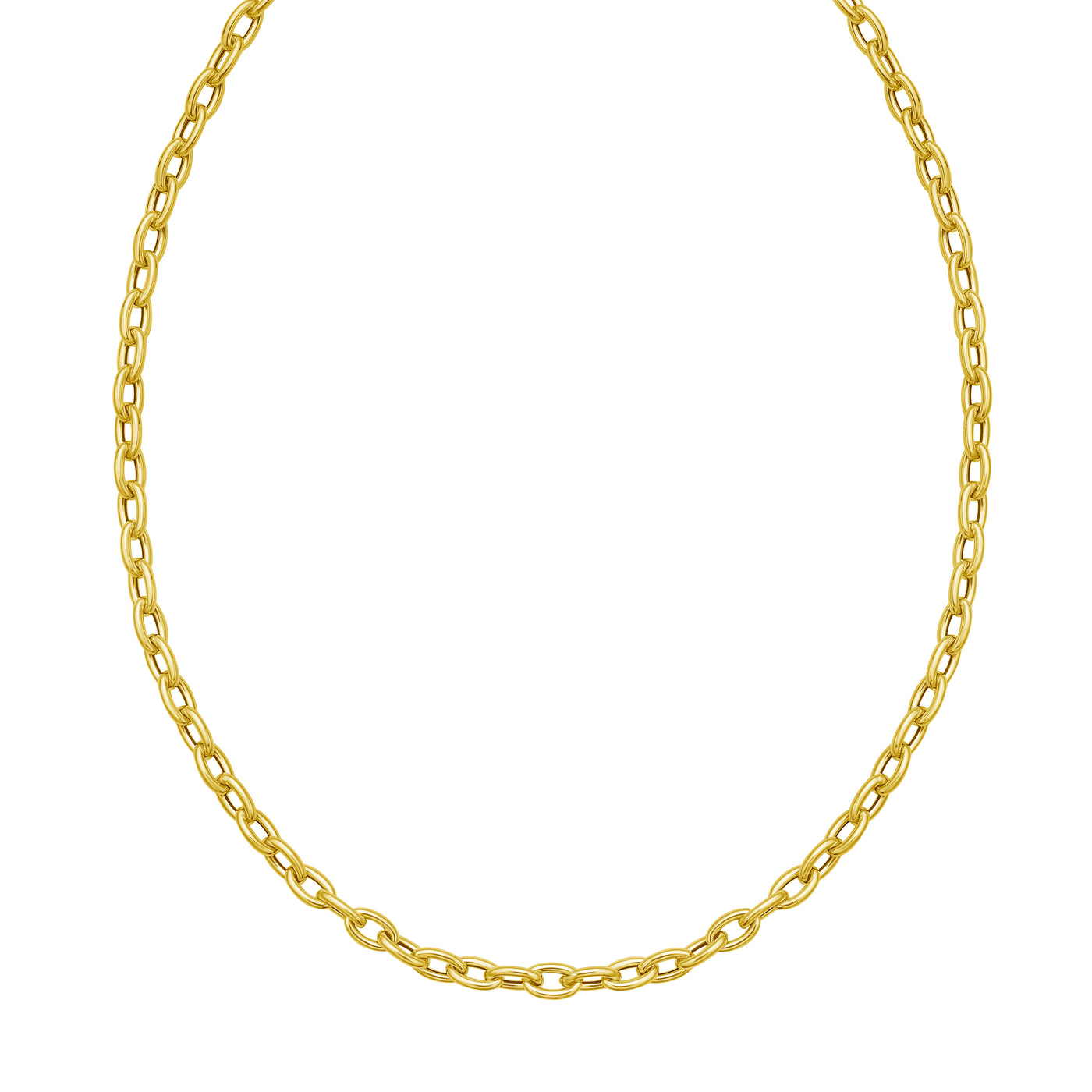 14K Charm Lock Rolo Chain