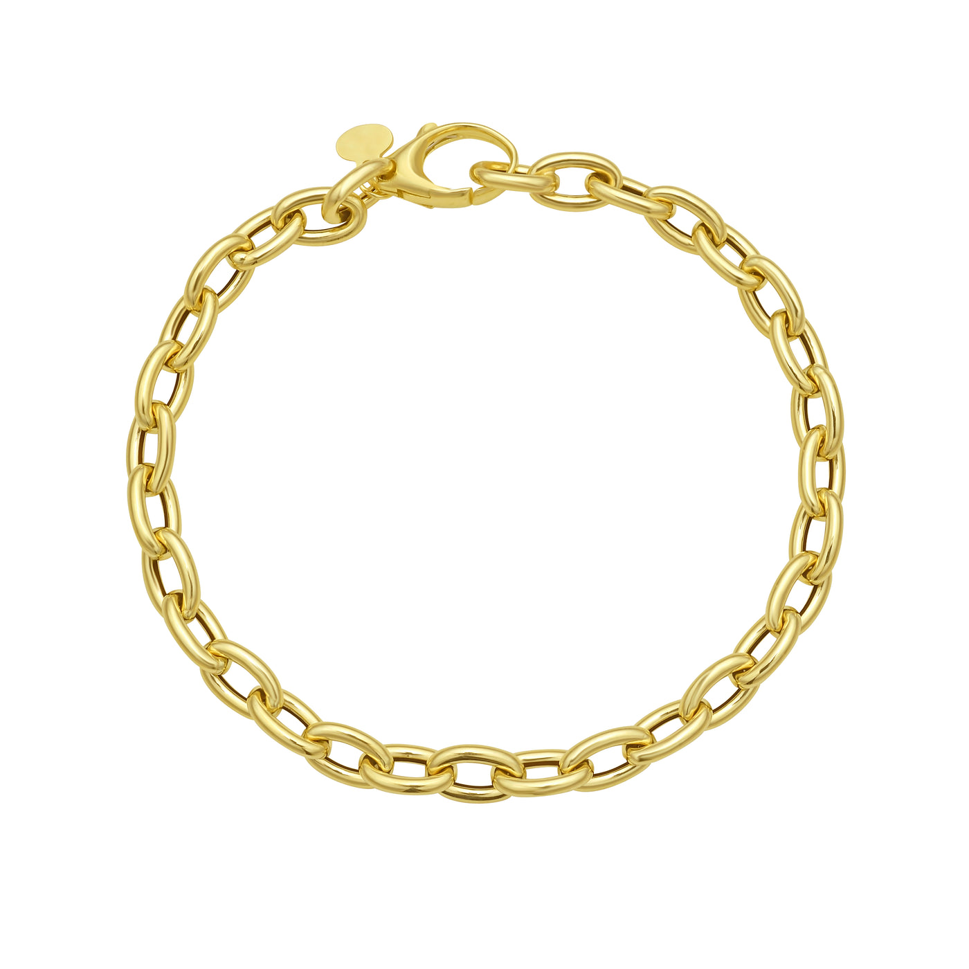 14K Charm Lock Rolo Chain