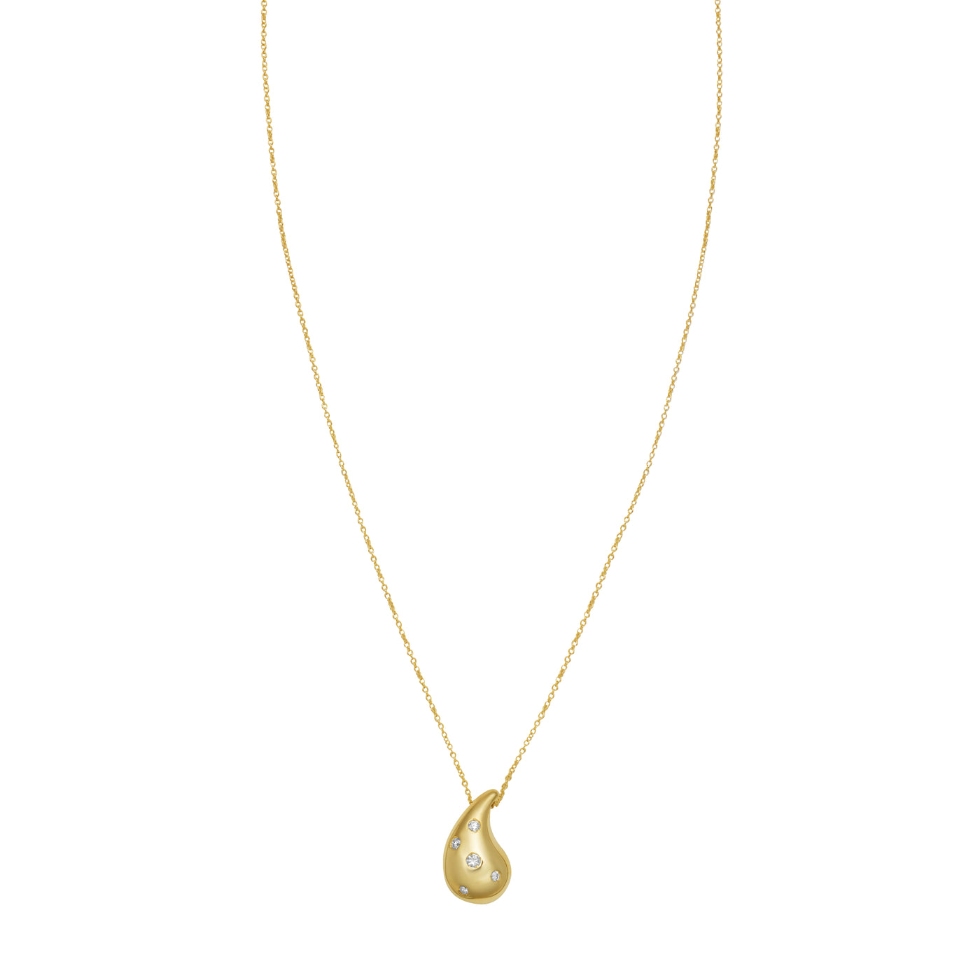14K Diamond Raindrop Necklace
