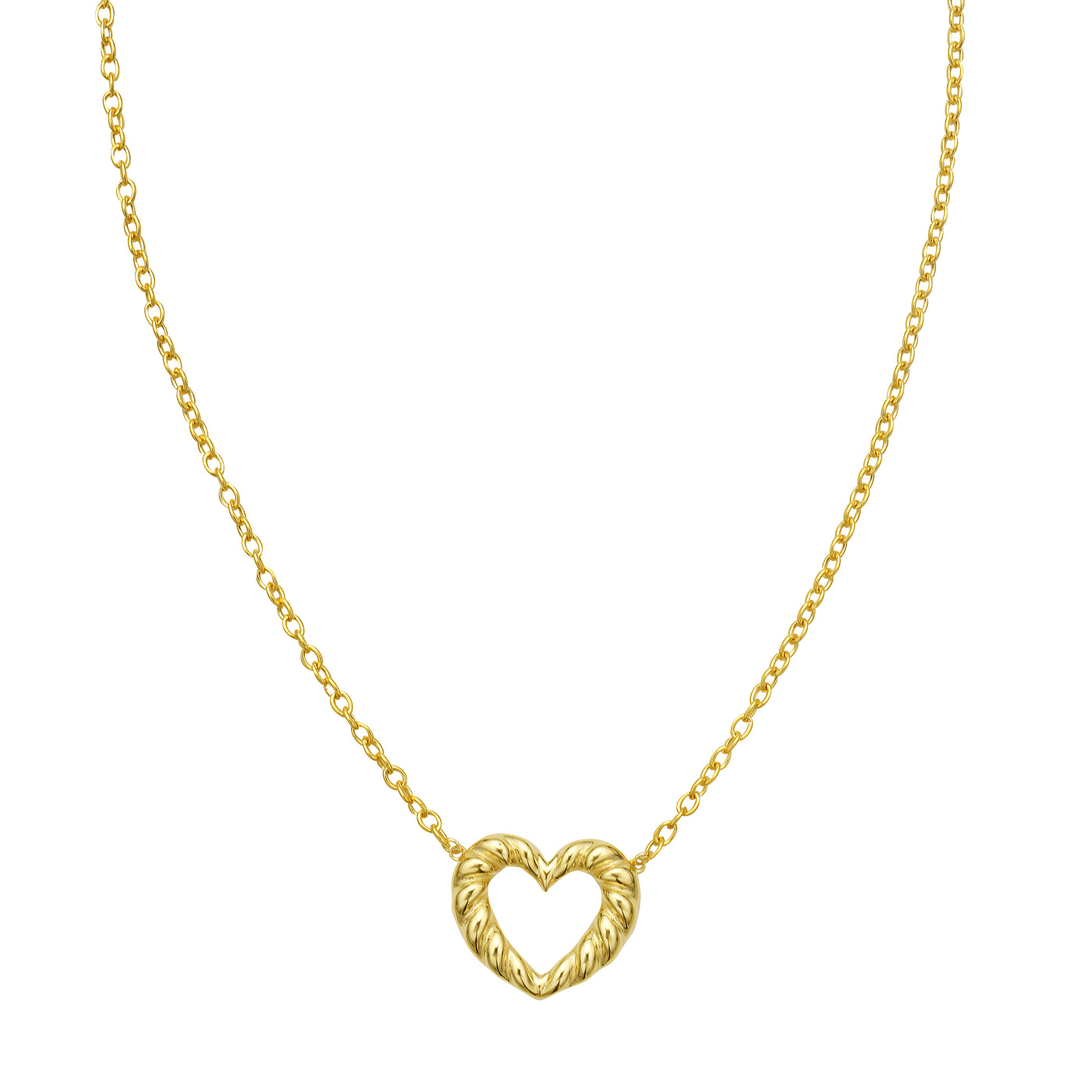 14K Braided Open Heart Necklace