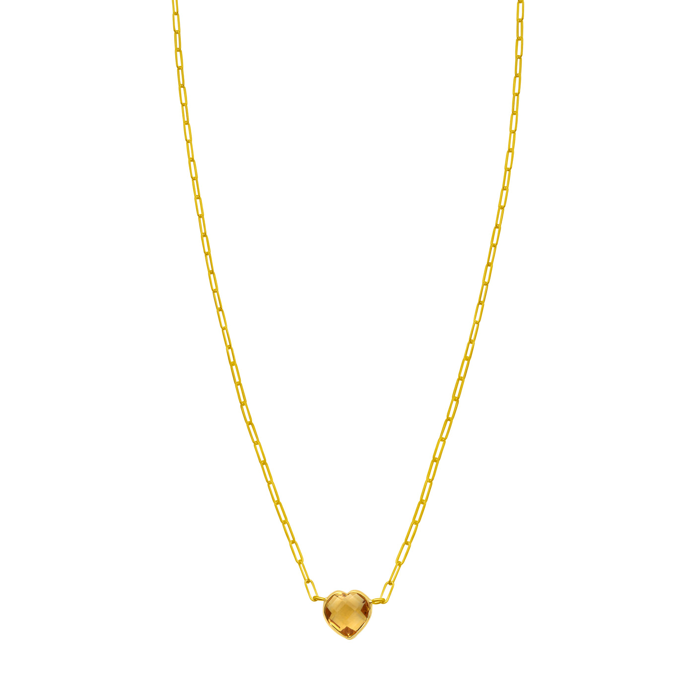 14K Citrine Heart Necklace