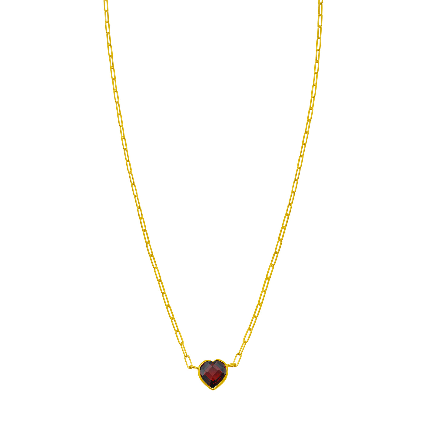 14K Garnet Heart Necklace