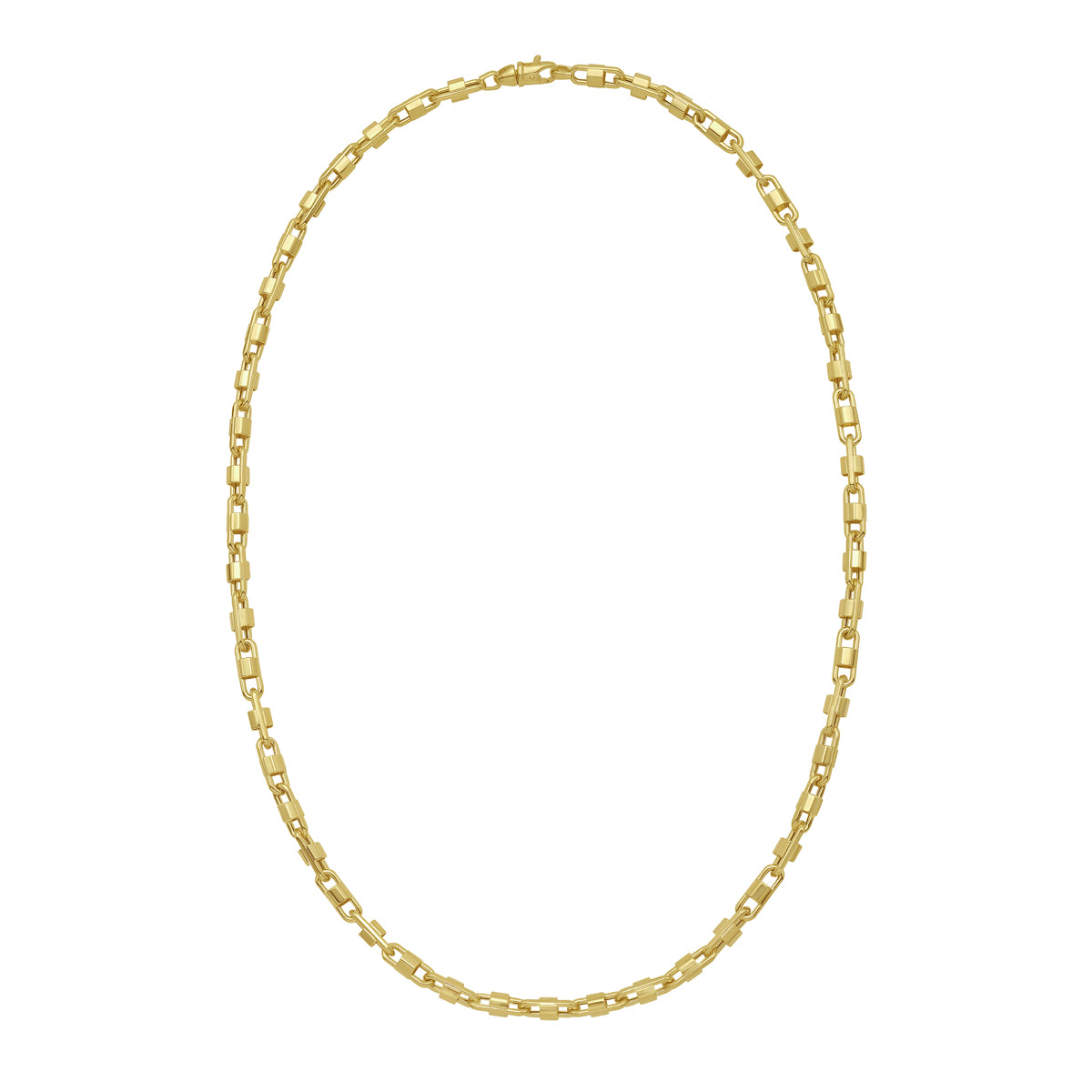 14K Gold Square Byzantine Necklace