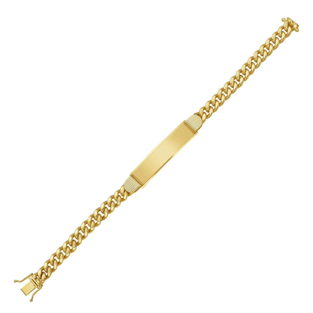 14K Gold 7.2mm Lite Cuban ID Bracelet