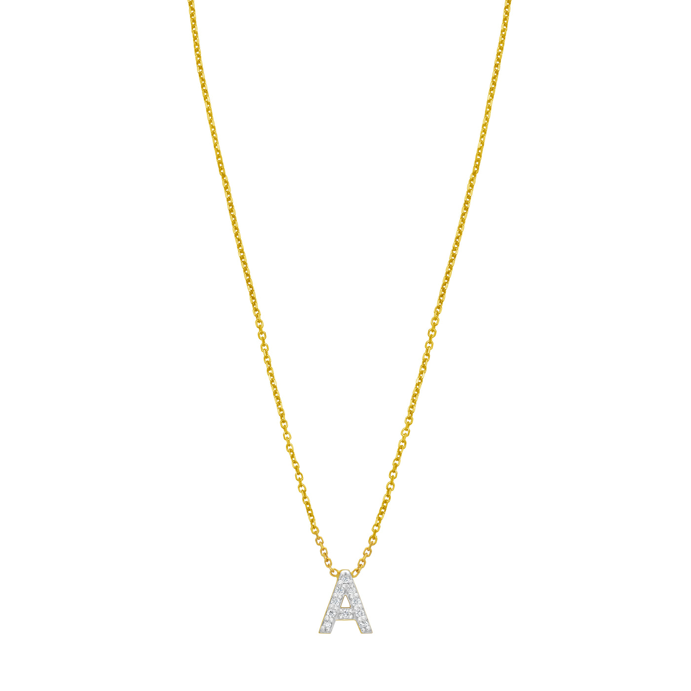14K Mini Diamond A Initial